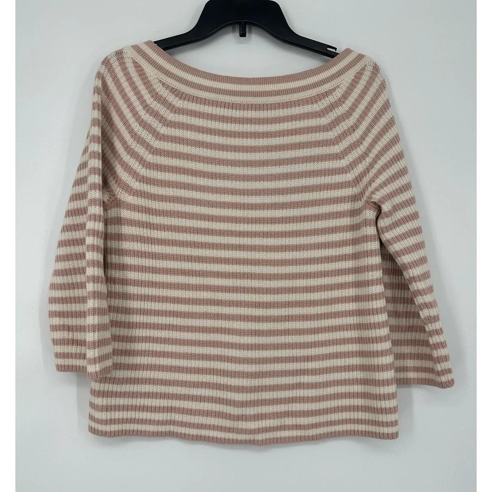 J. Crew Relaxed Boatneck Stripe Blush Sweater size S